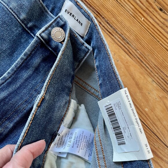 NWT EVERLANE The Slim 4-Way Stretch Organic Jean Uniform in Marine Size 38 X 30 - Picture 9 of 9